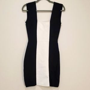 BCBG BodyCon Black and White Dress Size: M